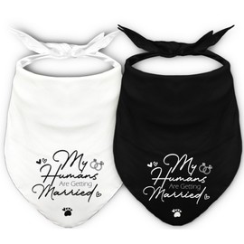 My Humans are Getting Married Dog Bandanas, Engagement Gifts Dog Scarf 2 Packs, Wedding Accessories for Medium Large Dogs