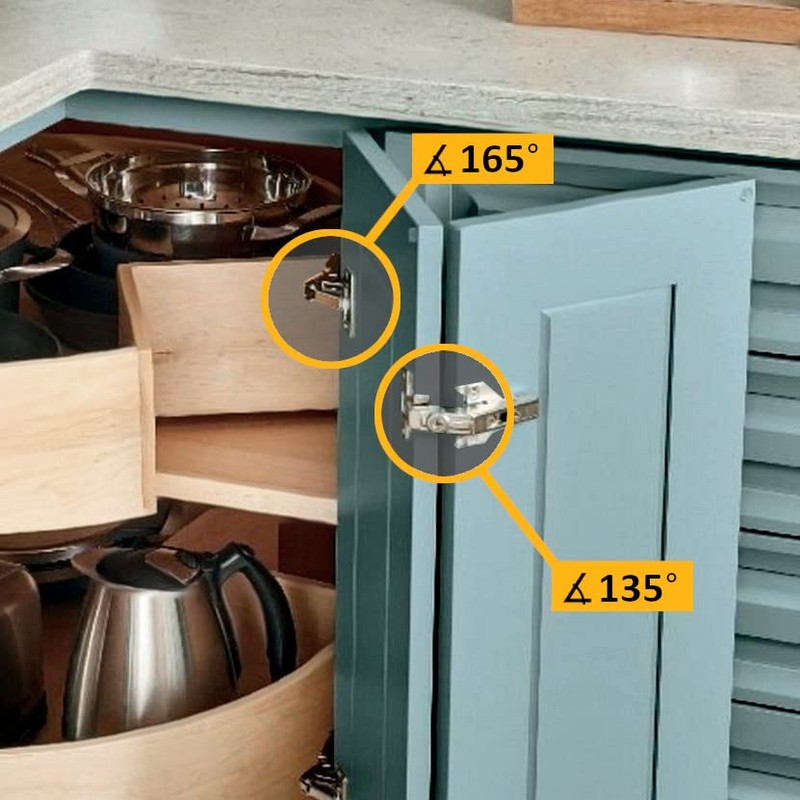ANGSTROM 10-Pack Lazy Susan Cabinet Hinges, Full Overlay Soft-Closing Concealed