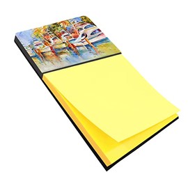 Caroline's Treasures Deep Sea Fishing Boats at The Dock Sticky Note Holder, 3.25 by 5.5", Multicolor