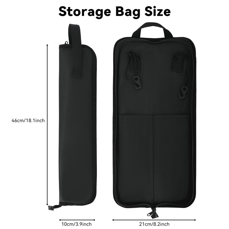 VANPHY Drum Stick Bag Set Include 5 Pair Drum Sticks