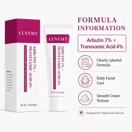 Arbutina 7% + Ácido Tranexámico 4% Crema facial, 1.76 oz Crema facial suave de día con Arbutina y Ácido Tranexámico Diseñado for una fácil aplicación y cuidado de la piel facial