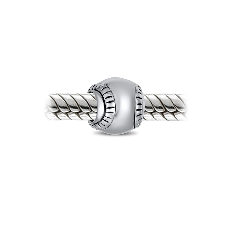 Softball Baseball Charm 925 Sterling Silver Sports Bead