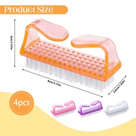 4 Stück Nagelbürste,Handbürste,Handwaschbürste,Finger Bürste mit Griff,Kunststoff Fingernagelbürste,Nagelreinigungsbürsten,Maniküre Staubbürste,Nail Brush,Finger Bürste für Reinigung von Hand Nagel