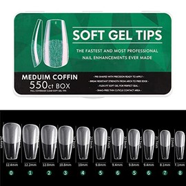 Ultra Thin & Non-marking Nail Tips, Short, Long Oval, Half Tee, Ballet, Colored Tarp, False Nails, Foot Tips, Practice, Long Tips, Long Tips, Long Tips, For DIY Nail Art, Case Included, Gel Nail (3)