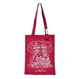 flat tote red sesame street