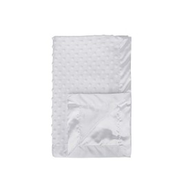 Pro Goleem Baby Soft Minky Dot Blanket with Silky Satin Backing Gift for Boys and Girls (White, 30’’ x 40’’)