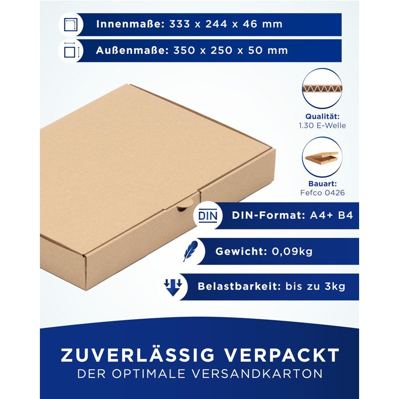 KK Verpackungen Maxi Letter Boxes 350 x 250 x 50