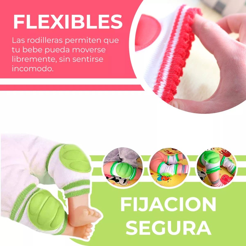 Rodilleras Para Bebe Reforzadas Antideslizantes 3 Pares