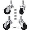 8 PCS Swivel Stem Casters,M8 Black 30mm(1.25 inch) Castor Wheels