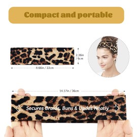 6 Pcs Hair Bands Stretchy Headbands for Women's Hair,Leopard Hair Bands for Women,Elastic Headband,Womens Headbands,Ladies Wide Headband Head Bands for Women Yoga Sports Hair Accessories
