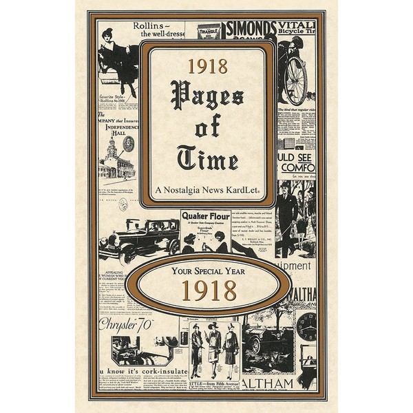 Pages of Time PT1918 1918 PAGES OF TIME CELEBRATION KARDLET: Birthdays, Anniversaries, Reunions, Homecomings, Client & Corporate Gifts