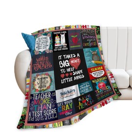 Puxnawi Teacher Gifts Blanket for Women Men Appreciation Teacher Throw Blanket Cozy Plush Flannel Fleece Blankets Lightweight Fuzzy for Graduation Retirement 50"X40"