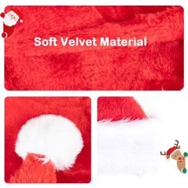 HONGTEYA Baby Santa Hat, Baby Christmas Hat for Kids, Unisex Velvet Classic Newborn Santa Hat Kids Baby Boy Girl for Christmas New Year Xmas Holiday