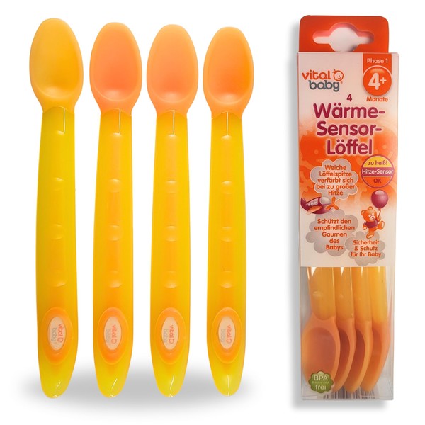 Vital Innovations 492699 Baby Heat-Sensor Spoon, orange