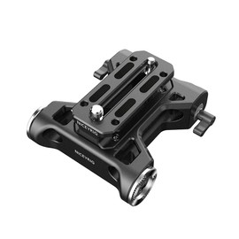 NICEYRIG Universal Base Plate Quick Release Clamp with 15mm Rod Clamp with Arri Rosette with 1/4 and 3/8" Screw Hole Rod Support Quick Release Plate for DSLR Equipment QR Plate for Shoulder Tripod