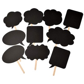 Photo Booth Props Kit,Writable Black Paper Card Board Photographing Props for Wedding Birthday Prom Party Favor(10pcs with Different Shapes)