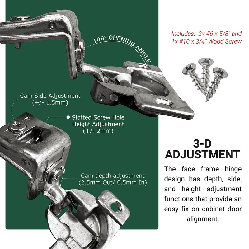 Grass 04498-15 TEC 864 Hinge, Wrap Mount 108 Degree, 1-3/8"