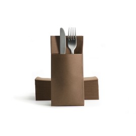 Airlaid Felt Tableware Pocket Brown Similar to: Plain Ready Gefaltene Napkins with Slot 40 x 40 cm Pack of 50 18 Fold Cutlery Case Great Value Fabric Look Wedding Napkins Birthday Wedding 17 Colours