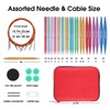 Interchangeable Circular Knitting Needles Set 13 Pairs of Metal Aluminum