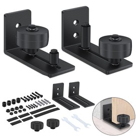 UNIESTT Sliding door system running rail 2, floor guide, sliding door, 8-in-1 adjustable floor roller guide with screws, 8 possible variants for all stable doors, perfect for all sliding doors