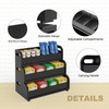Tea Holder for Tea Bags Organizer - Black Bamboo Tea