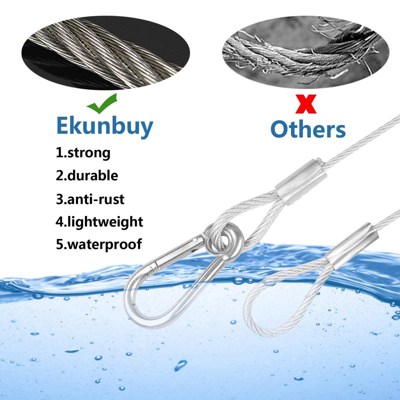 Safety Cable Lock, Stainless Steel Cable with Loops Heavy Duty