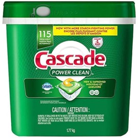 Cascade Power Clean Dishwasher Detergent ActionPacs, 115-count