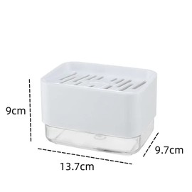 Norhogo Soap Dispenser with Sponge Holder, Soap Dispenser with One Hand for Kitchen Sink (White)