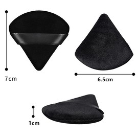 Norhogo Pack of 12 Powder Puff Make-Up Sponge, Washable Triangle Powder Puff Removal Pads, Soft Makeup Tool for Loose Powder, Daily Make-Up, Foundation, Cream, Blush (Black)