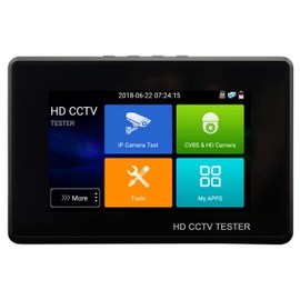 EVERSECU 5 in 1 CCTV Tester Support Upt to 4K IP Camera & 720P/1080P/3mp/4mp/5 Megapixel AHD, TVI, CVI & CVBS Analog Camera, Security Video Monitor with 4" Touch Screen, POE Out, WiFi Test, PTZ Test