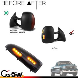 2 PCS LED Side Mirror Marker Lights for Ford 2003-2007 F250 F350 F450 F550 Super Duty / 2000-2005 Excursion, LED Sequential Side Mirror Turn Signal Lamp Assembly - Amber Light