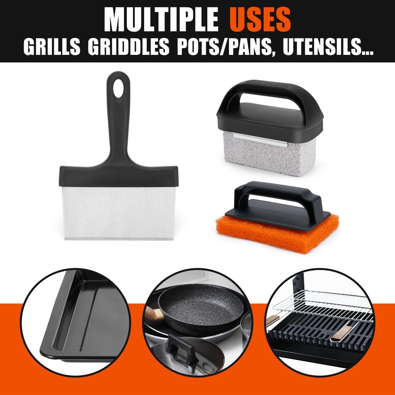 Upgraded Blackstone Griddle Cleaning Kit, with 36 Inch Silicone Griddle