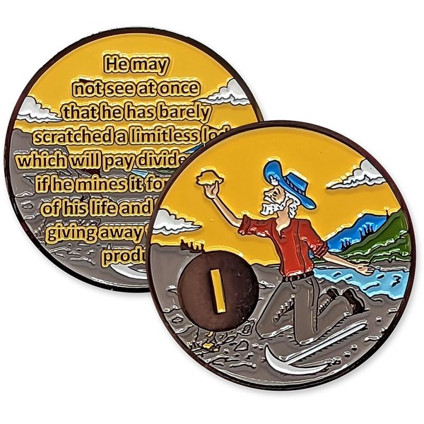 Gaunt Prospector AA Medallion 1 to 60 Years Sobriety Gift