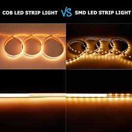 Tira LED COB 10M 24V Blanco Cálido 3000K Brillo Alto 6800lm CRI 93+ Luminiscencia Lineal 384LED/M Not Impermeable IP20 Luces LED para Gabinete Sala Estar Armario(Alimentación No Incluida)