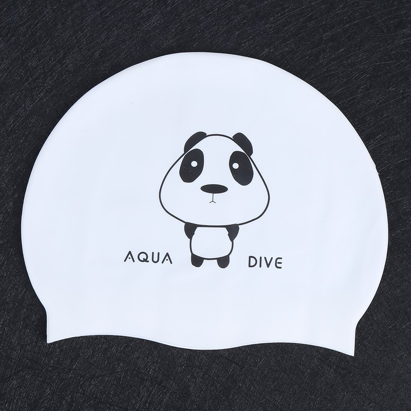 2Pcs Silicone Swimming Cap Hat Cartoon Cute Universal Type for