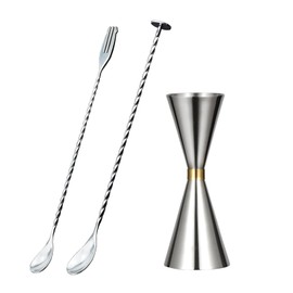 DFsucces Measuring Cup 30/45ml Stainless Steel Jigger Cup Graduated Cocktail Measuring Cup Double Head, Silver (30/45ml)