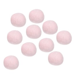 PATIKIL - Bolas de fieltro de lana con pompón de fieltro de 3 cm, 30 mm, color blanco, rosa, para manualidades, proyectos de manualidades, bricolaje, paquete de 10 unidades