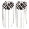 WEBEEDY 2 PCS Metal Tassel Epaulets Rivet Tassel Link Chain