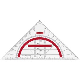 Brunnen 104975923 Geometry Triangle Colour Code (for School and Office, 16 cm, Shatterproof, Ergonomic Handle) Red/Red
