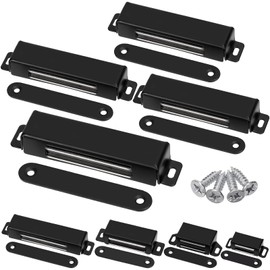 Tanstic 8Pcs Magnetic Cabinet Door Catch Magnetic Door Catch Cabinet Door Magnetic Catch Cabinet Magnetic Catch with Screws for Kitchen Door Closet Drawer(60lb, Black)