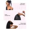 Isaic Curly Ponytail Extension,Drawstring Ponytail for Black Women 8 Inch,Synthetic