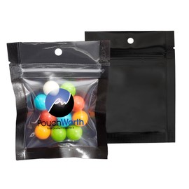 PouchWorth 50 Pack 3.5"x4.5" Mylar Clear/Black Nylon Resealable Flat Bags Heat Seal Zipper Lock Reusable Storage Pouches for Zip Food Storage Lock Packaging with Tear Notches