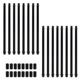 Oedema 16 Sets M10 Iron Lamp Rod Straight Pipe Lamp Kit with Connector Nuts Chandelier Extension Rods for Pendant Light, Lamp Replacement Parts, 200mm/7.87" Length