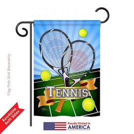 Breeze Decor G159002 Tennis Interests Sports Decorative Vertical Garden Flag, 13" x 18.5", Multi-Color