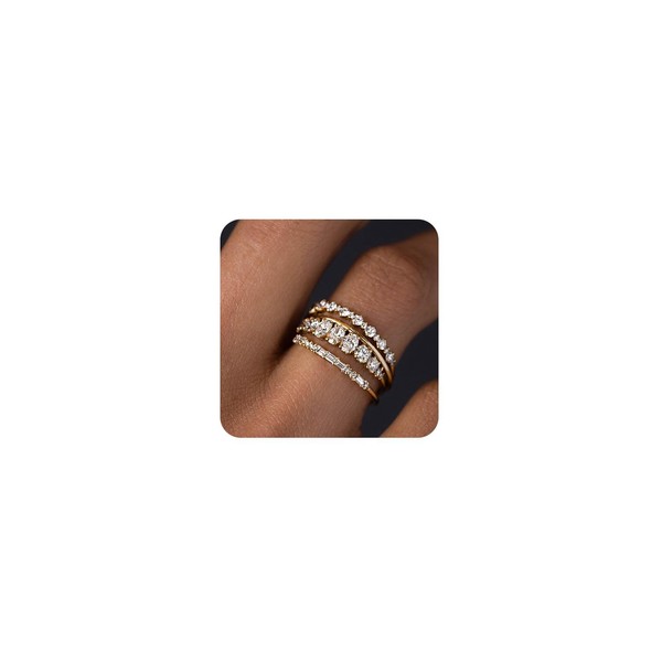 RLMOON Stackable Gold Rings for Women Non Tarnish Dainty 14K