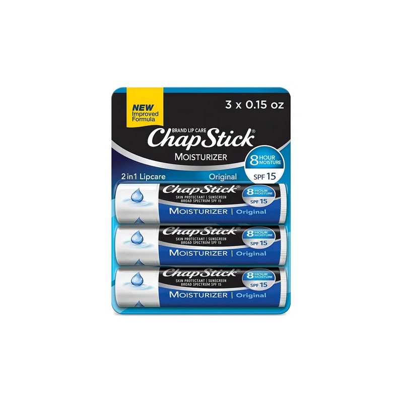 Bálsamo Labial Hidratante Chapstick, Set Por 3, Original
