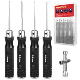 HobbyPark Hex Screwdriver Set 1.5mm 2.0mm 2.5mm 3.0mm Extended Thickened Handle for RC Crawler RC Car Truck Buggy On Road Touring Drift Tools