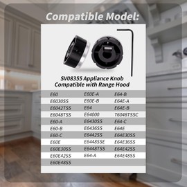 XTPTFABS SV08355 Blower and Light Knob(1* Blower knob, 1* Light knob, and 1* hex Wrench) Compatible with Range Hood E60 E64, Replace V08355, 1932986, AP4980185