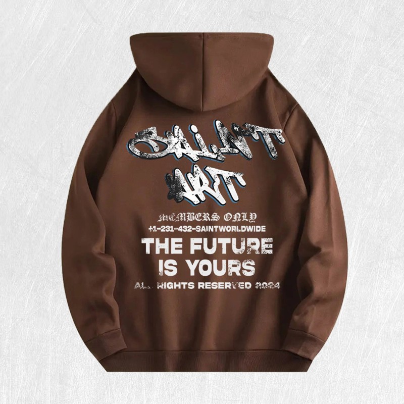 Saint Art the Future Is Yours Graphic Hoodie 100% Cotton