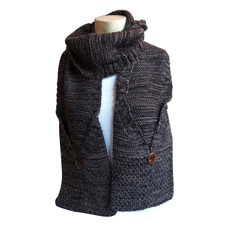 Tan's Winter Scarf-Unisex-Stylish 2 Pocket Scarf - Extra Long Faux